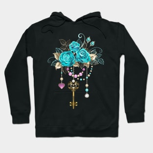 Turquoise Roses with Keys Hoodie
